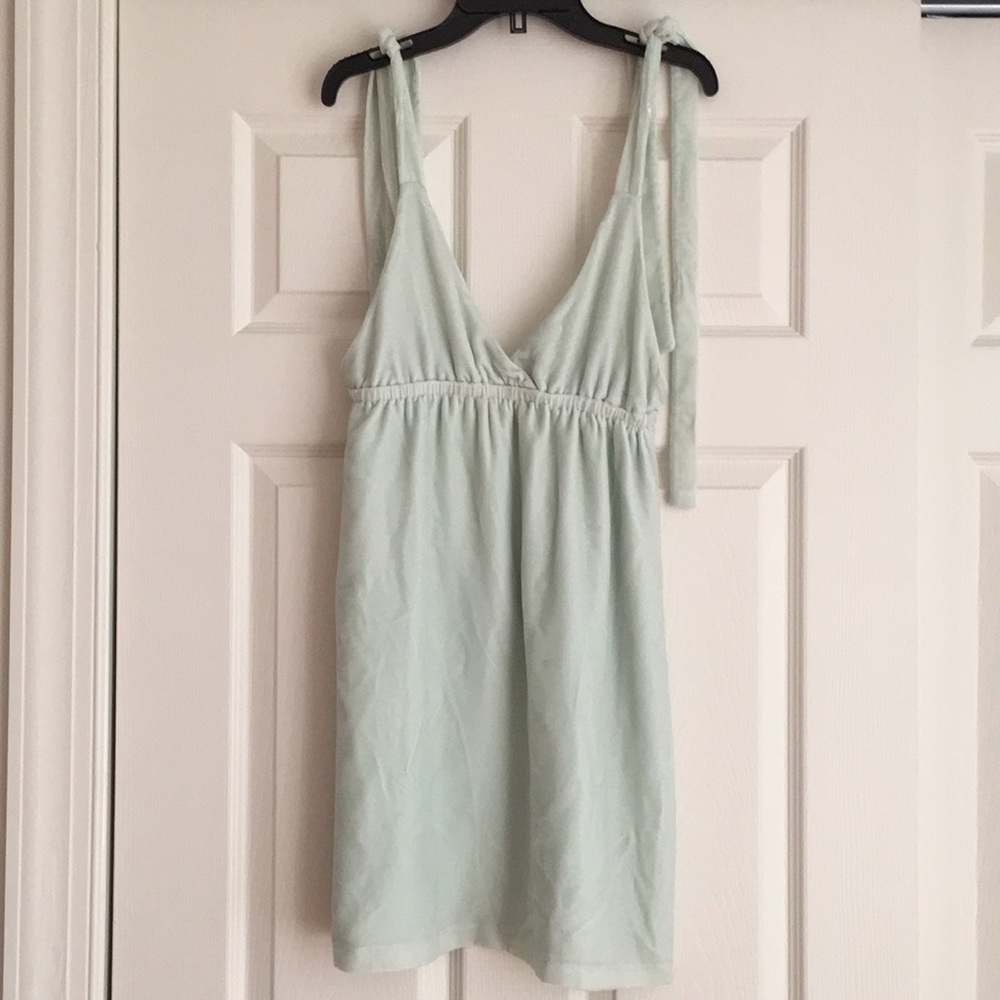 Vintage Juicy Couture y2k sea foam green silk blend velour dress S